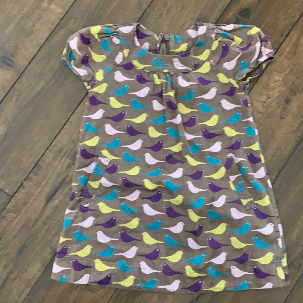 GUC Baby Boden Bird Pocket Lined Dress Sz 2-3